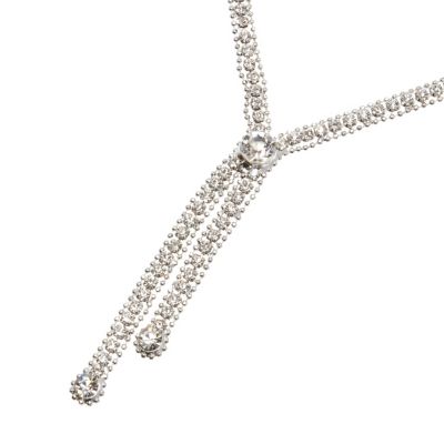 Silver tone diamante sparkle necklace